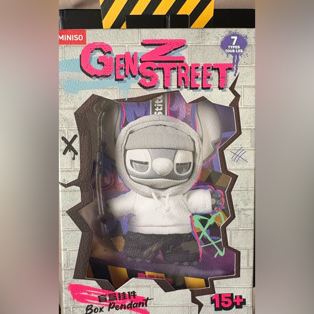 Authentic MINISO Stitch Gen Z Street Pendant in a Sealed Blind Box, NEW!